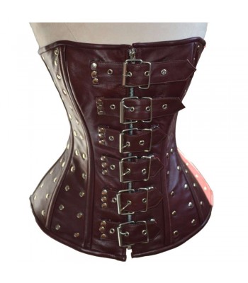 Women Steampunk Style Corset real Sheep Leather Women Corset 